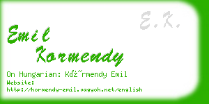 emil kormendy business card